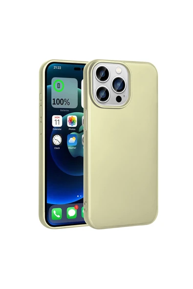 Coverzone iPhone 15 Pro ile uyumlu Kılıf Soft ve pürüzsüz Premier Silikon Kapak Gold ürün görseli 1