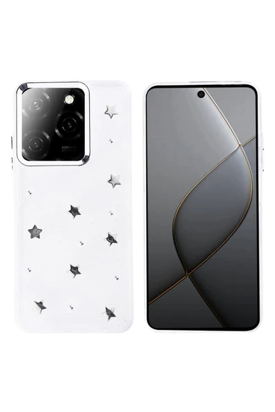 Coverzone İnfinix Hot 40 ile uyumlu Kılıf Airbag Köşeli Şeffaf Baskılı Z-Kutup ürün görseli 1