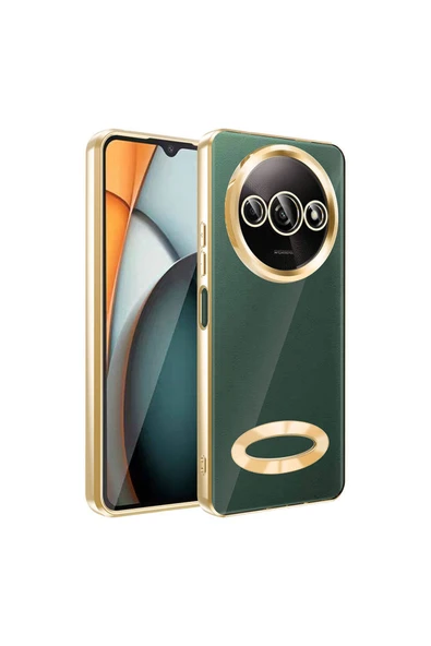 Coverzone Xiaomi Redmi A3 4G 2024 ile uyumlu Kılıf Kamera Korumalı Logo Gösteren Parlak Colored Z-Omega ürün görseli 1