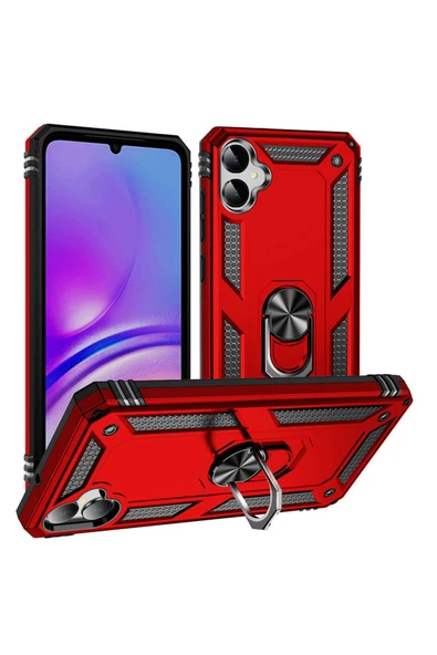 Coverzone Samsung Galaxy A05 ile uyumlu Kılıf Z-Vega Shockproof Standlı Yüzük Tutuculu Mega Case Kapak ürün görseli 1