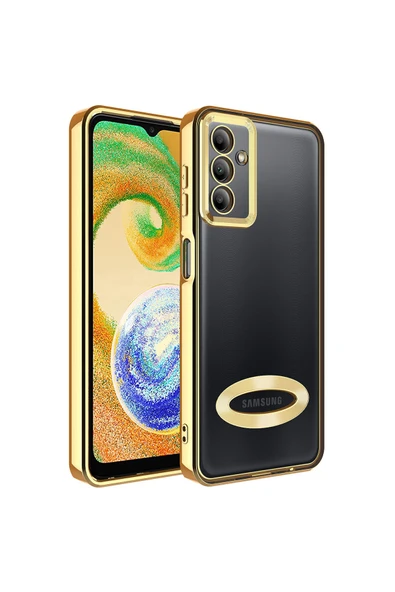 Coverzone Galaxy A14 ile Uyumlu Kılıf Kamera Korumalı Logo Gösteren Colored Z-omega Gold ürün görseli 1