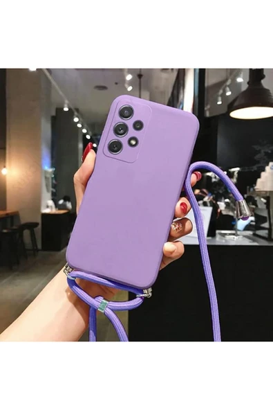 Coverzone Xiaomi Redmi 13C ile uyumlu İpli Boyun Askılı Silikon Kılıf Kadife iç Yüzeyli Epiphany Kılıf ürün görseli 1