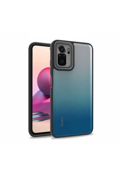 Coverzone Redmi Note 10s Ile Uyumlu Kılıf Kontrast Renk Tasarımlı Cynosure Kapak Siyah ürün görseli 1