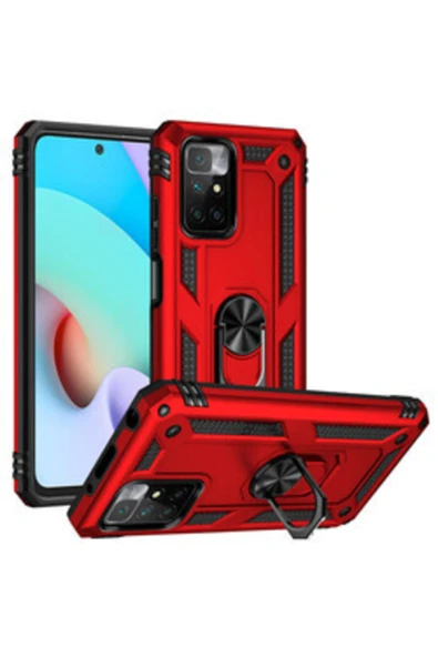 Coverzone Redmi Note 11 Pro 4g Kılıf Shockpro 4gof Yüzük Tutuculu Vega Kırmızı ürün görseli 1
