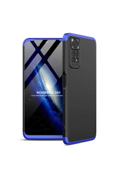 Coverzone Xiaomi Redmi Note 11s Ile Uyumlu Kılıf Soft Hard Koruma Ays Siyah-mavi ürün görseli 1