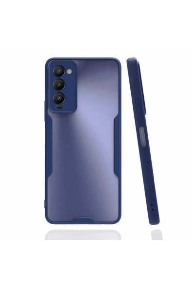 Coverzone Tecno Camon 18 Ile Uyumlu Kılıf Renkli Kenar Perfe Tpu Silikon Lacivert ürün görseli 1