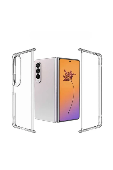 Coverzone Galaxy Z Fold 4 Ile Uyumlu Şeffaf Pürüzsüz Yüzey Kamera Korumalı Magsefe Şeffaf Kılıf ürün görseli 1