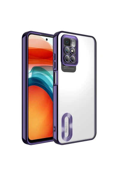 Coverzone Redmi 10 Ile Uyumlu Kılıf Kamera Korumalı Logo Gösteren Colored Z-omega Kapak Derin Mor ürün görseli 1