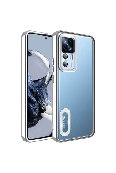 Coverzone Xiaomi Mi 12tile Uyumlu Kılıf Kamera Korumalı Logo Gösteren Colored Z-omega Kapak Gümüş ürün görseli 1