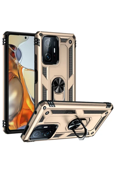 Coverzone Galaxy A13 Kılıf Shockproof Yüzük Tutuculu Vega Gold ürün görseli 1
