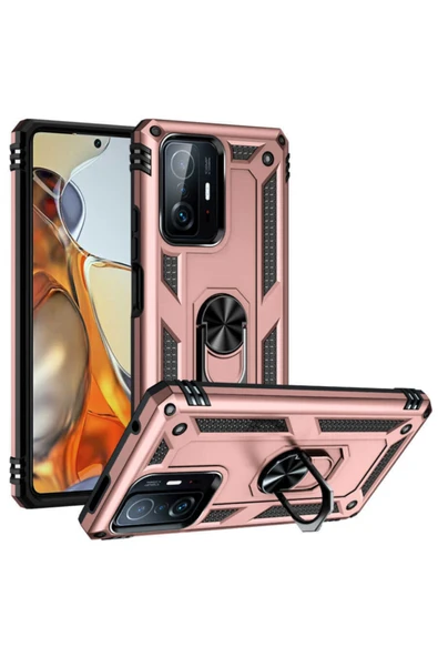 Coverzone Galaxy A13 Kılıf Shockproof Yüzük Tutuculu Vega Rosegold ürün görseli 1