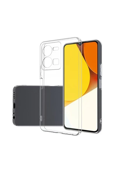 Coverzone Vivo Y35 Ile Uyumlu Kılıf Süper Pürüzsüz Yüzey Şeffaf Silikon Kapak ürün görseli 1