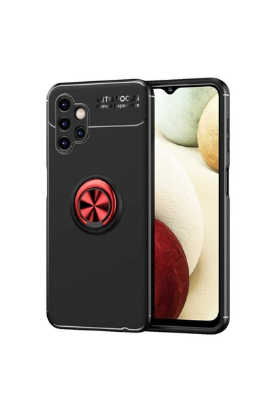 Coverzone Galaxy A13 4gkılıf Ravel Yüzük Tutuculu Standlı Silikon Siyah-kırmızı ürün görseli 1