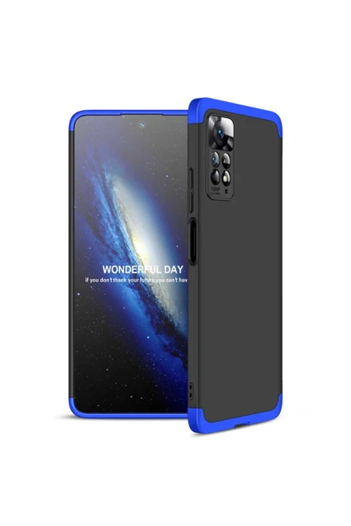 Coverzone Xiaomi Redmi Note 11 Pro 5g Ile Uyumlu Kılıf Soft Hard Koruma Ays Siyah-mavi ürün görseli 1
