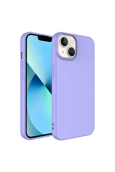Coverzone Iphone 14 Plus Ile Uyumlu Kılıf Kadife Iç Yüzey Silikon Vieri Kılıf Lila ürün görseli 1