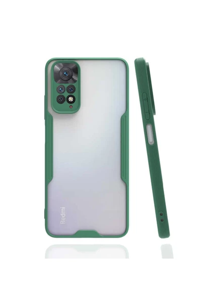 Coverzone Xiaomi Redmi Note 11s Ile Uyumlu Kılıf Renkli Kenar Perfe Tpu Silikon Koyu Yeşil ürün görseli 1