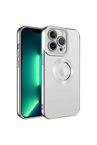 Coverzone Iphone 11 Pro Ile Uyumlu Kılıf Kamera Korumalı Logo Gösteren Colored Z-omega Kapak Gümüş ürün görseli 1