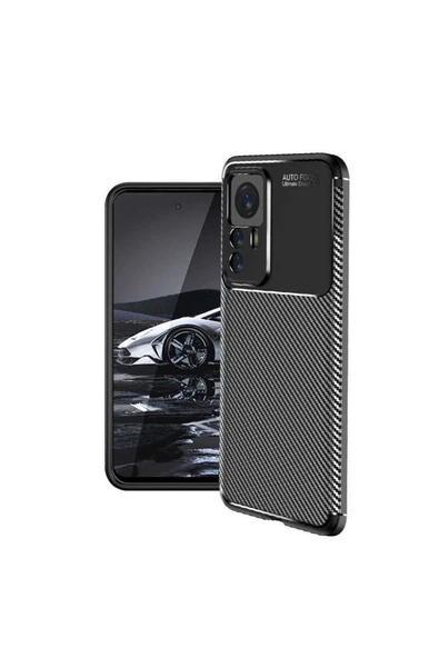Coverzone Xiaomi Mi 12t Ile Uyumlu Kılıf Karbon Delüx Tpu Silikon Siyah ürün görseli 1