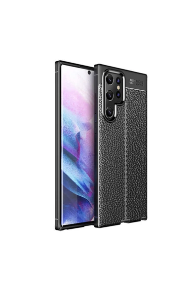 Coverzone Galaxy S22 Kılıf Niss Silikon Deri Görünümlü Siyah ürün görseli 1