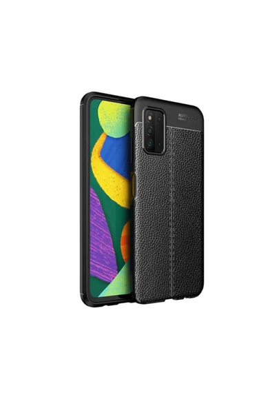 Coverzone Galaxy A03s Kılıf Niss Silikon Deri Görünümlü Siyah ürün görseli 1