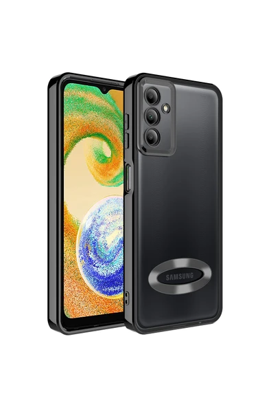Coverzone Galaxy A04s Ile Uyumlu Kılıf Kamera Korumalı Logo Gösteren Colored Z-omega Kapak Siyah ürün görseli 1