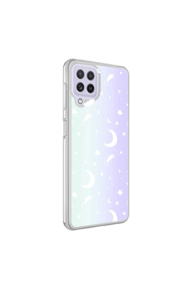 Coverzone Galaxy A22 4g Ile Uyumlu Kılıf Parlayan Fosfor Yüzeyli Desenli Kapak Moon ürün görseli 1
