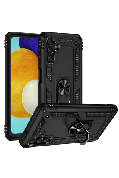 Coverzone Galaxy A13 Kılıf Shockproof Yüzük Tutuculu Vega Siyah ürün görseli 1