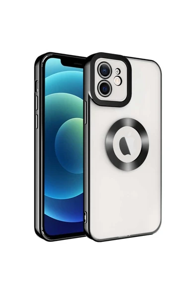 Coverzone Iphone 14 Ile Uyumlu Kılıf Kamera Korumalı Logo Gösteren Colored Z-omega Kapak Siyah ürün görseli 1