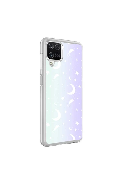 Coverzone Galaxy A12 Ile Uyumlu Kılıf Parlayan Fosfor Yüzeyli Desenli Kapak Moon ürün görseli 1
