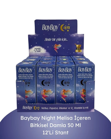 Baybay Night Melisa İçeren Bitkisel Damla 50 Ml 12 Adet ürün görseli 1