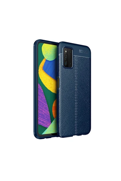 Coverzone Galaxy A03s Kılıf Niss Silikon Deri Görünümlü Lacivert ürün görseli 1