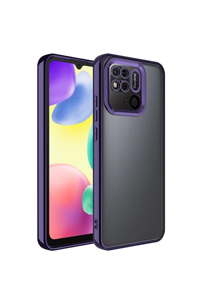 Coverzone Redmi Note 10s Ile Uyumlu Kılıf Kamera Korumalı Logo Gösteren Colored Z-omega Kapak Derin Mor ürün görseli 1