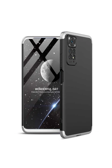 Coverzone Xiaomi Redmi Note 11 Ile Uyumlu Kılıf Soft Hard Koruma Ays Siyah-gri ürün görseli 1
