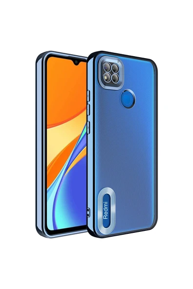 Coverzone Redmi 9 Pro Ile Uyumlu Kılıf Kamera Korumalı Logo Gösteren Colored Z-omega Kapak Mavi Açık ürün görseli 1