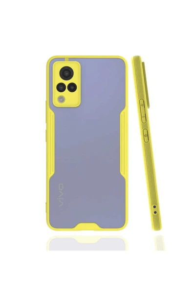 Coverzone Vivo V21 Kılıf Için Uyumlu Kılıf Renkli Kenar Perfe Tpu Silikon Kılıf Sarı ürün görseli 1