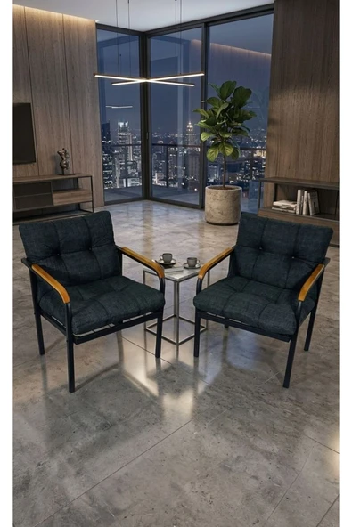 Madame Home Leylak Balkon, Bahçe,Teras,Cafe - Salon - Metal Kanepe Koltuk Takımı 1-1 Antrasit ürün görseli 1