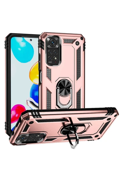 Coverzone Galaxy A23 Kılıf Ile Uyumlu Kılıf Shockprof Yüzük Tutuculu Vega Rosegold ürün görseli 1