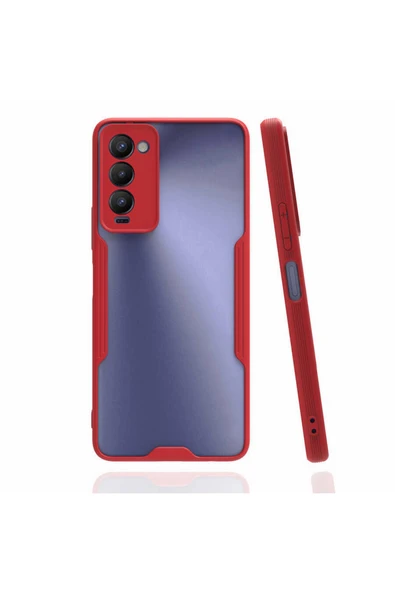Coverzone Tecno Camon 18 P Ile Uyumlu Kılıf Renkli Kenar Perfe Tpu Silikon Kırmızı ürün görseli 1