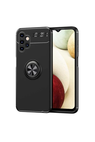 Coverzone Galaxy A13 4gkılıf Ravel Yüzük Tutuculu Standlı Silikon Siyah ürün görseli 1