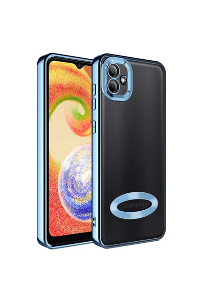 Coverzone Galaxy A03 Ile Uyumlu Kılıf Kamera Korumalı Logo Gösteren Colored Z-omega Sierra Mavi ürün görseli 1