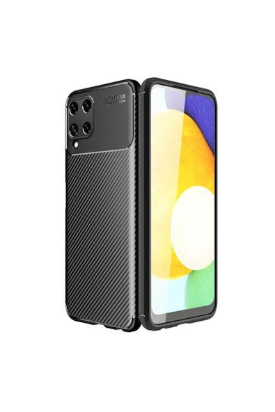 Coverzone Galaxy M32 Uyumlu Kılıf Karbon Delüx Tpu Silikon Siyah ürün görseli 1