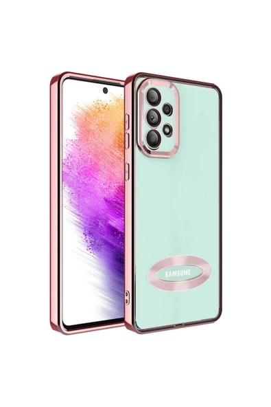 Coverzone Galaxy A32 4g Ile Uyumlu Kılıf Kamera Korumalı Logo Gösteren Colored Z-omega Rosegold ürün görseli 1