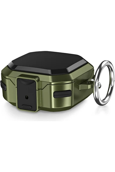 Coverzone Galaxy Buds Live Ile Uyumlu Kılıf Darbeye Dayanıklı Bungalow Sert Koruyucu Kılıf + Askılık ürün görseli 1