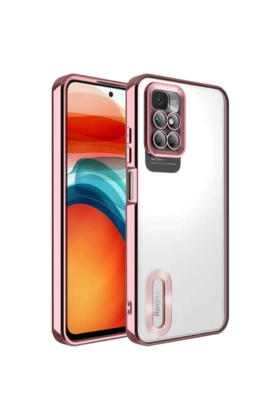Coverzone Redmi 10 Ile Uyumlu Kılıf Kamera Korumalı Logo Gösteren Colored Z-omega Kapak Rosegold ürün görseli 1
