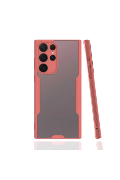 Coverzone Galaxy S22 Ultra Renkli Kenar Perfe Tpu Silikon Pembe ürün görseli 1