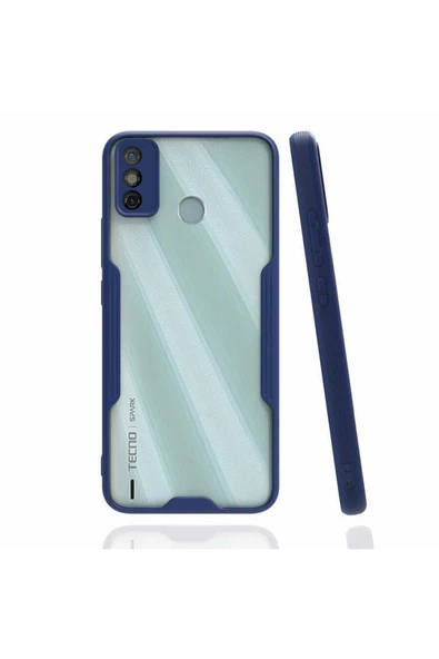 Coverzone Tecno Pova Ile Uyumlu Kılıf Renkli Kenar Perfe Tpu Silikon Lacivert ürün görseli 1