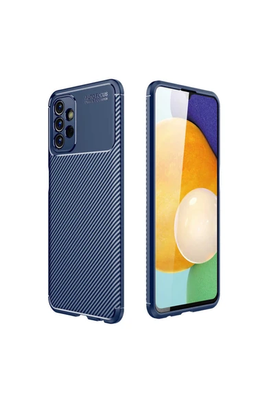 Coverzone Galaxy A23 Ile Uyumlu Kılıf Karbon Delüx Tpu Silikon Lacivert ürün görseli 1