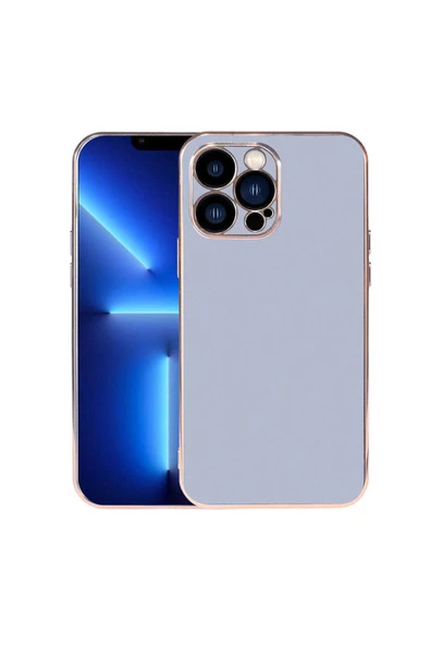 Coverzone Iphone 13 Pro Ile Uyumlu Kılıf Kamera Korumalı Parlak Renk Tasarımlı Emollient Kılıf Mavi Açık ürün görseli 1