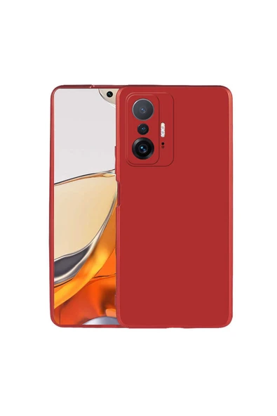 Coverzone Xiaomi Mi 11t 5g Ile Uyumlu Kılıf Premier Silikon Kapak Kırmızı ürün görseli 1