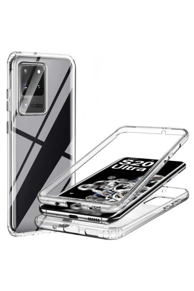 Coverzone Galaxy S20 Ultra Cvzr01 360 Tam Koruma Silikon Kılıf Şeffaf ürün görseli 1